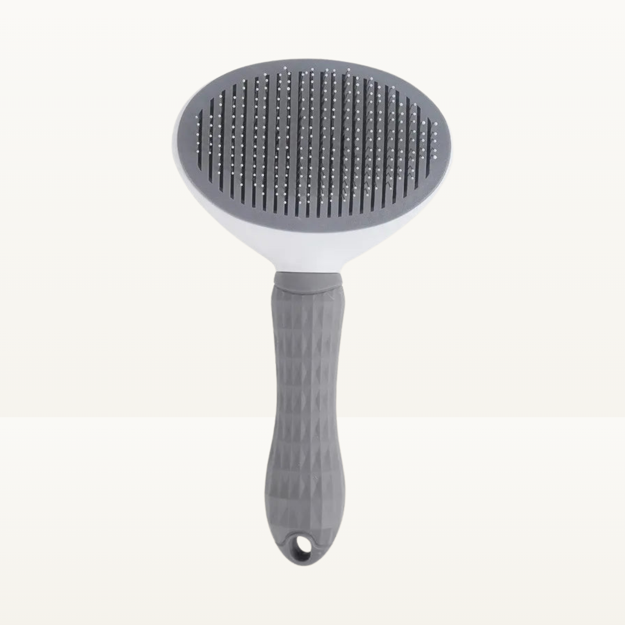 Brosse auto-nettoyante grise pour chien et chat