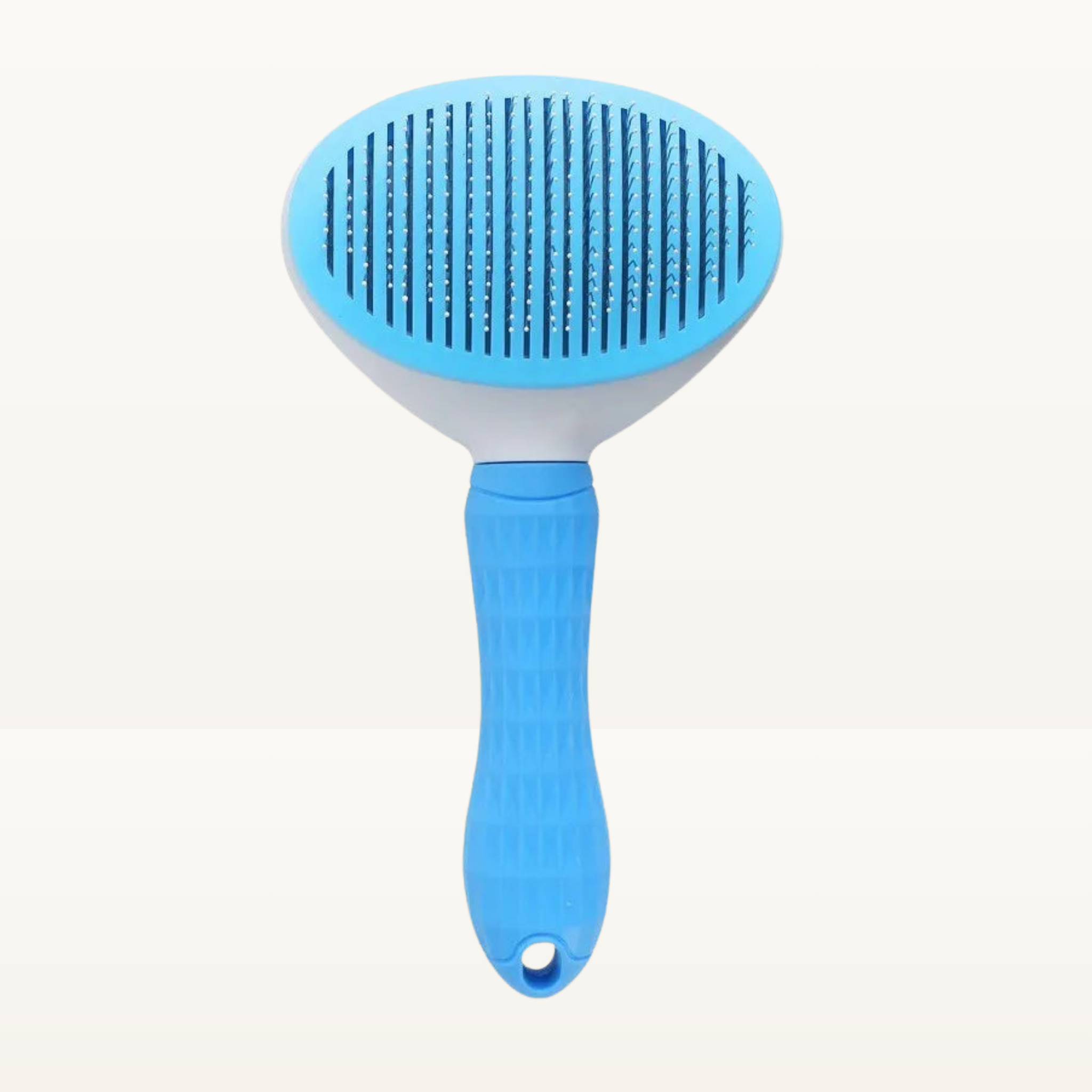 Brosse auto-nettoyante bleue pour chien et chat