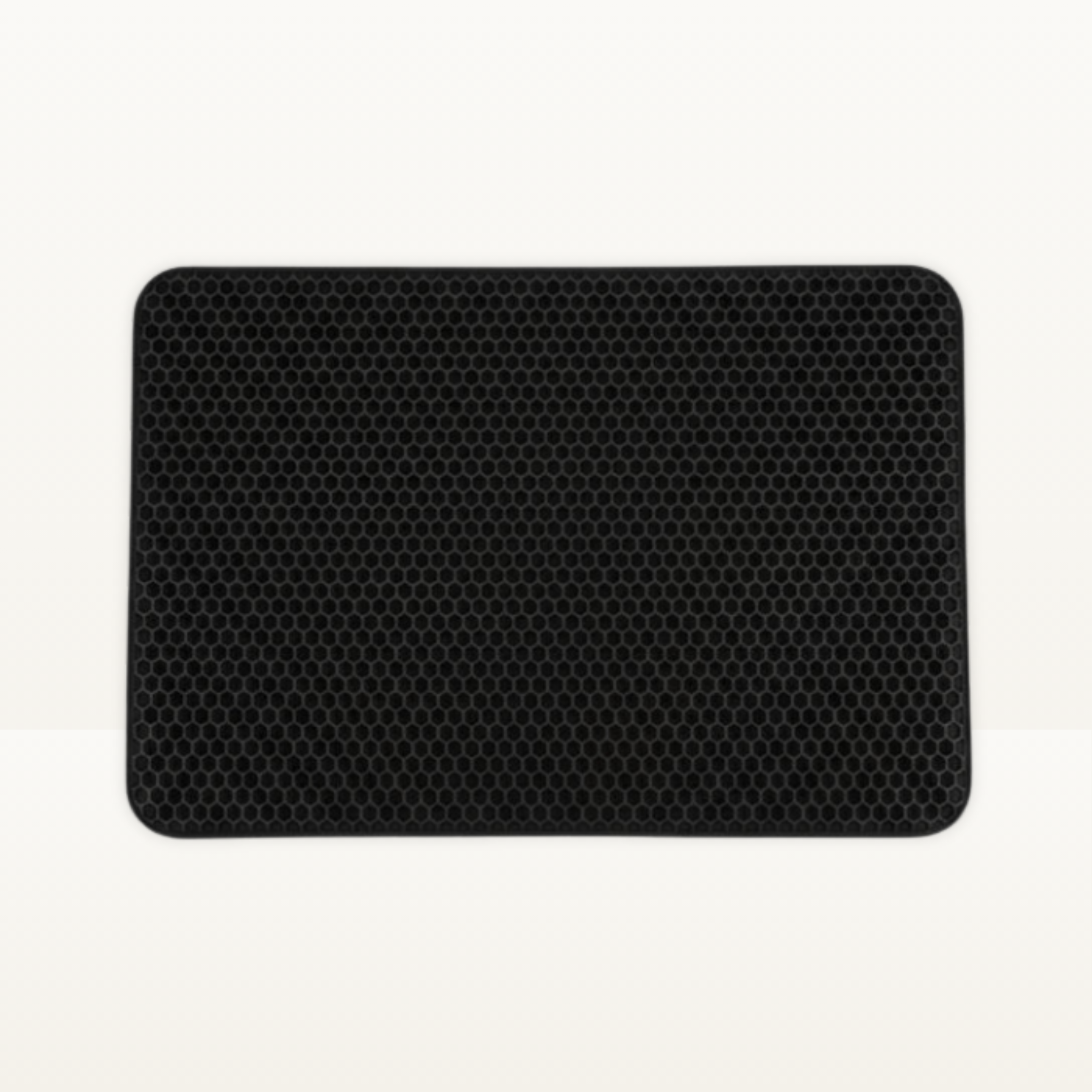 Tapis de litière noir double couche pour chat