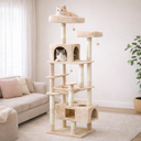 Arbre à Chat XXL Multi-Niveaux avec Niches et Hamac en Sisal