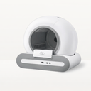 Connected self-cleaning litter box