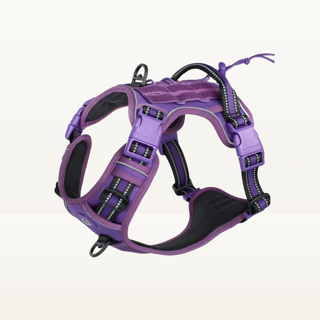 Tactical Dog Harness, No-Pull Dog Harness, Adjustable Breathable MOLLE Vest Harness for Medium and Large Military Reflective Dogs