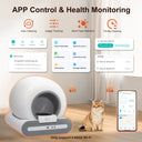 Connected self-cleaning litter box