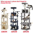 Arbre à Chat XXL Multi-Niveaux avec Niches et Hamac en Sisal
