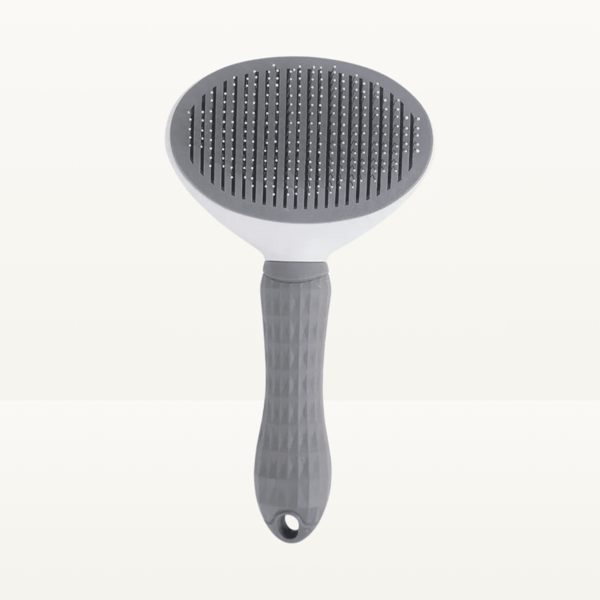 Brosse auto-nettoyante grise pour chien et chat