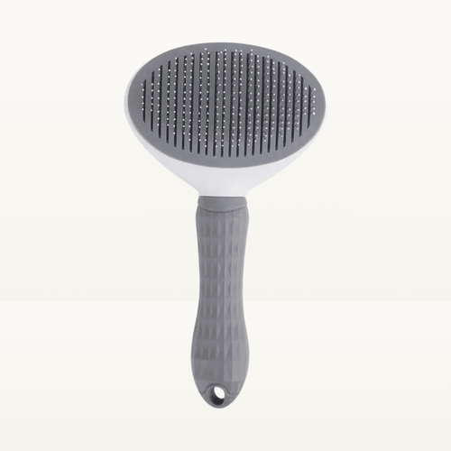 Brosse auto-nettoyante grise pour chien et chat