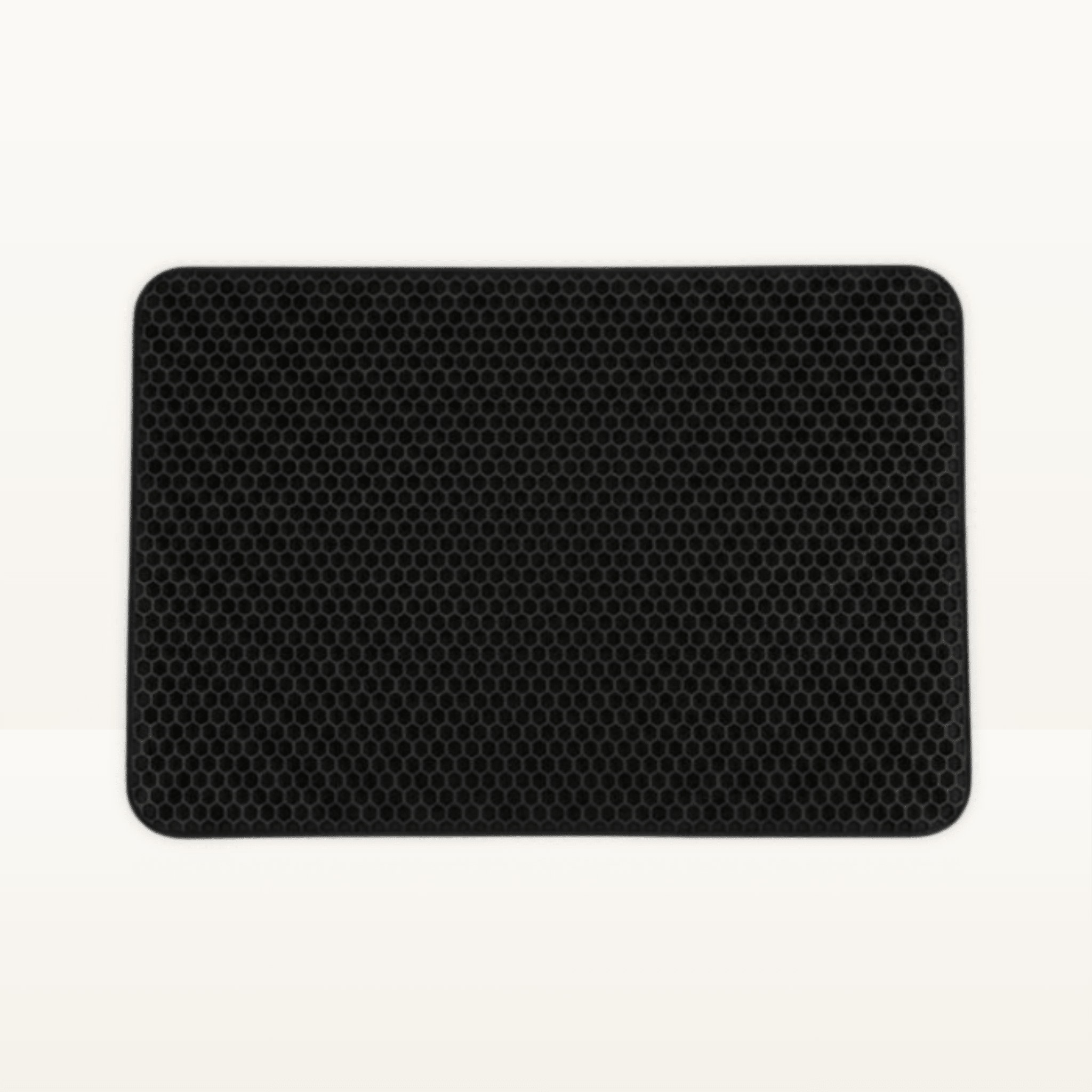 Tapis de litière noir double couche pour chat